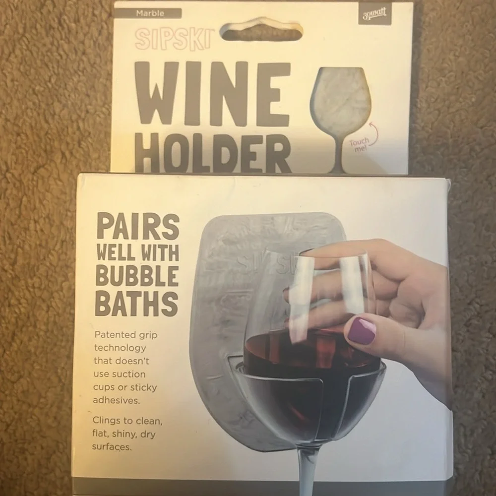 Sipski Marble Wine Holder by 30Watt - Pairs Well With Bubble Baths -NWT